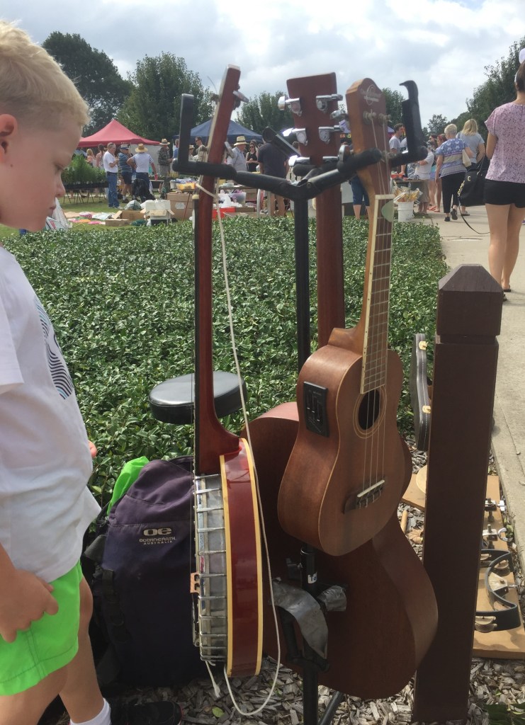 Moruya Country Market - busker guitars